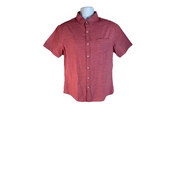 Men's Level Ten Short‎ Sleeve Cotton/Polyester Blend Red Shirt L - Picture 1 of 9